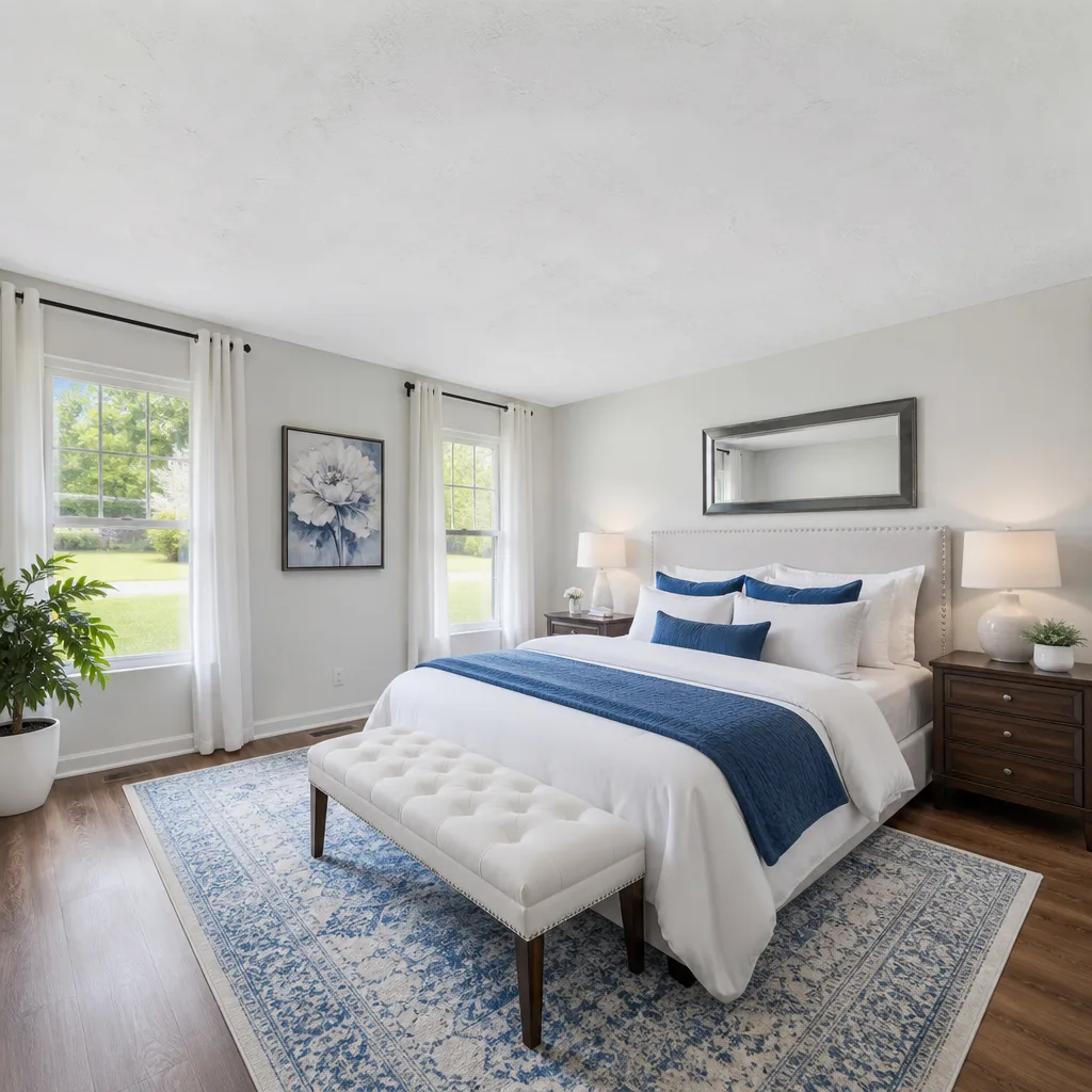 Staged bedroom after AI virtual staging