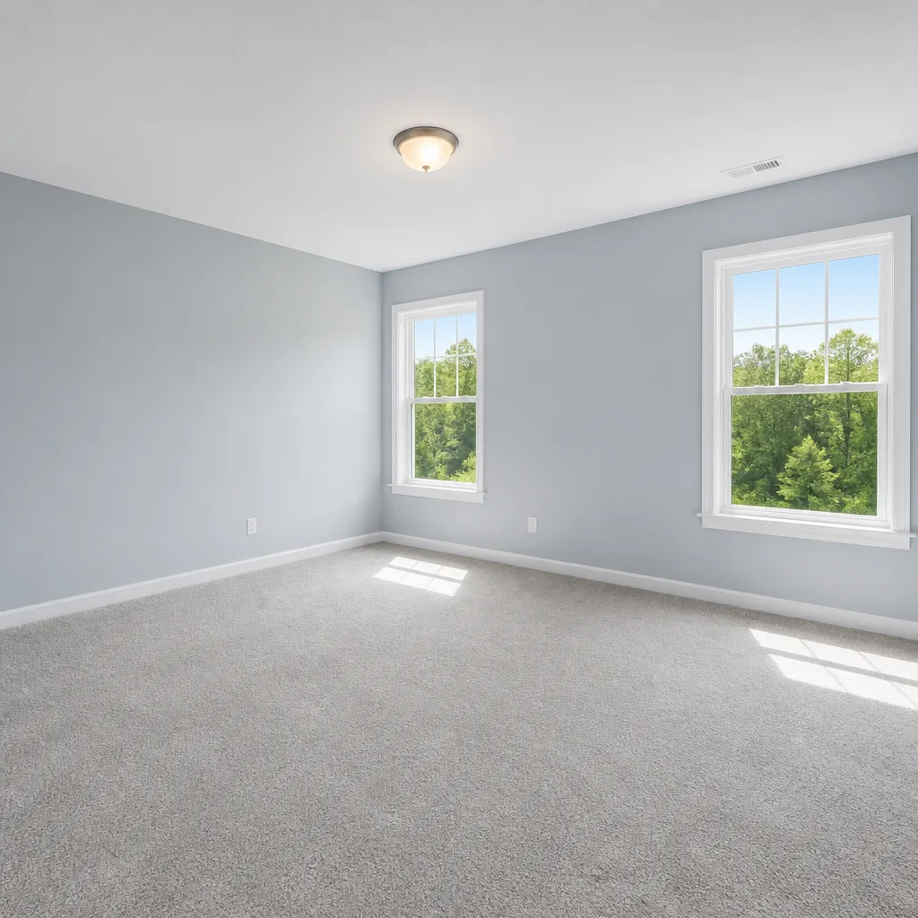 Empty bedroom before AI virtual staging